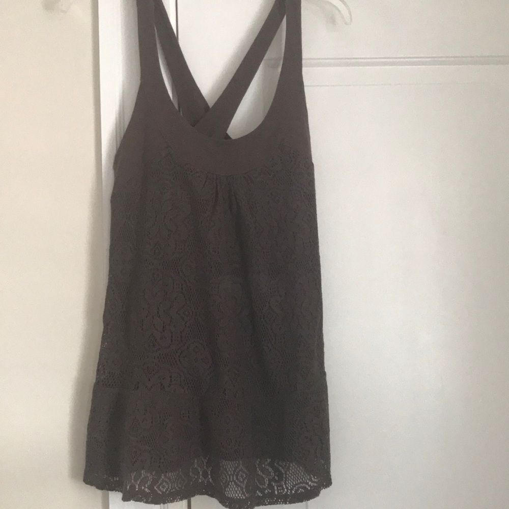 🌺 Brown lace tank top